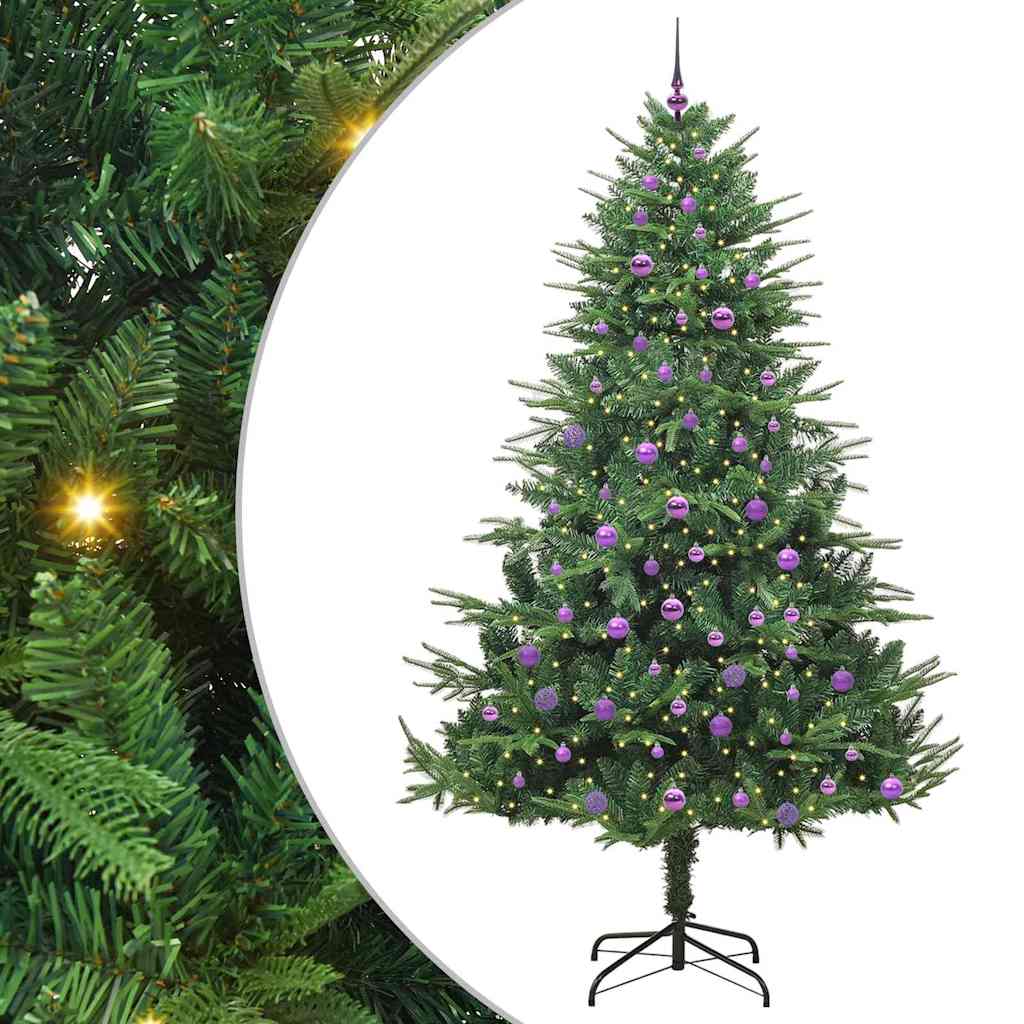 Sapin de Noël artificiel pré-éclairé avec set de boules Vert – Image 2