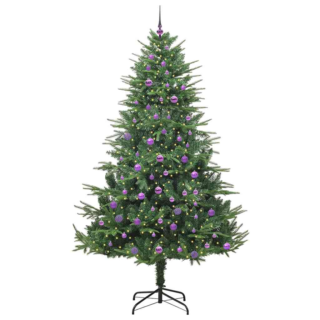 Sapin de Noël artificiel pré-éclairé avec set de boules Vert – Image 3