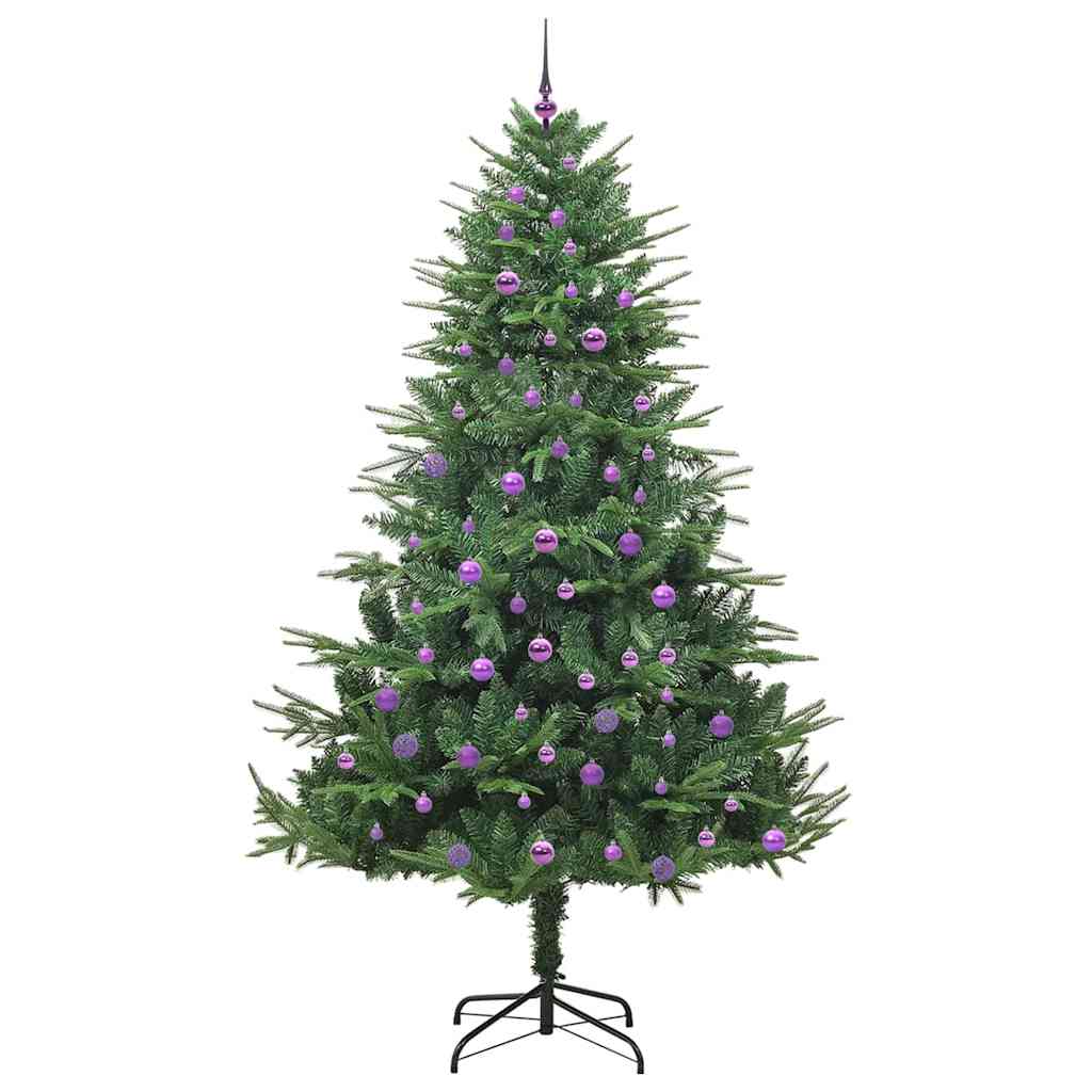 Sapin de Noël artificiel pré-éclairé avec set de boules Vert – Image 4