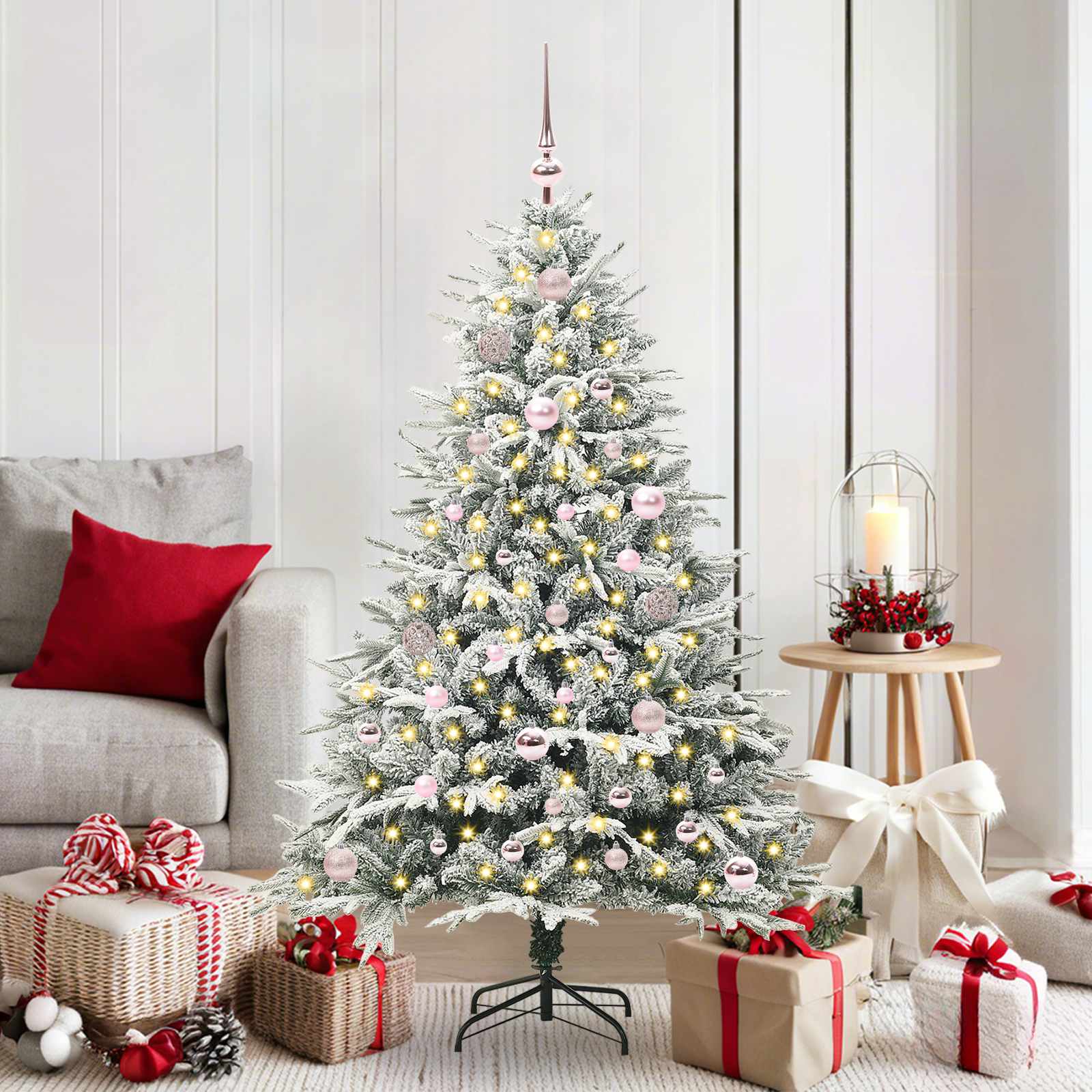 vidaXL Brad de Crăciun artificial pre-iluminat cu set de bile Verde