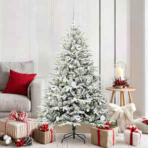 Umjetno praznično drevo s svetlobami in kroglicami Zelena