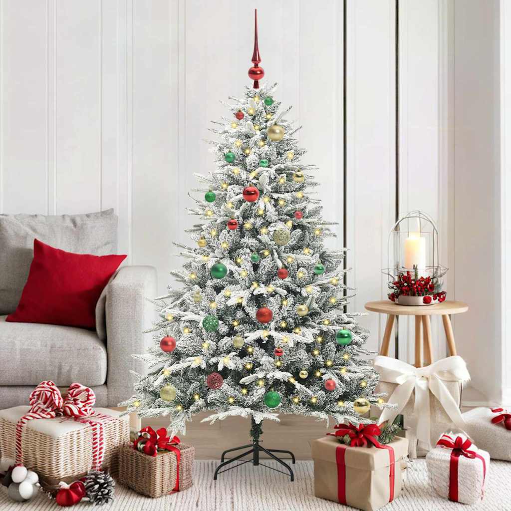 Sapin de Noël artificiel pré-éclairé avec set de boules Vert