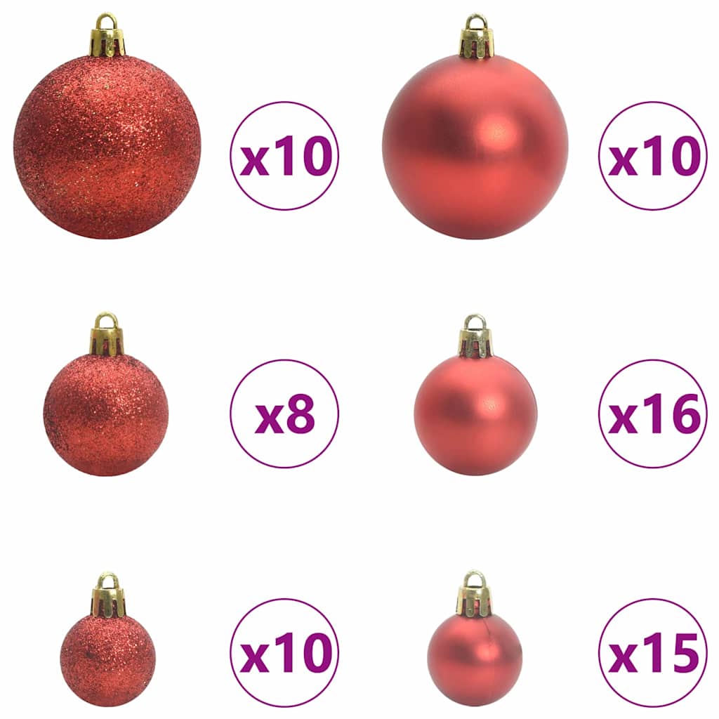 Sapin de Noël artificiel pré-éclairé avec set de boules Vert – Image 6