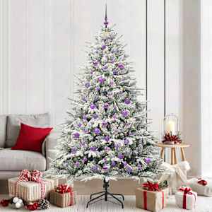 Umjetno praznično drevo s svetlobami in kroglicami Zelena