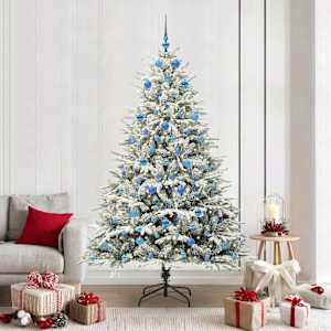 Umjetno praznično drevo s svetlobami in kroglicami Zelena