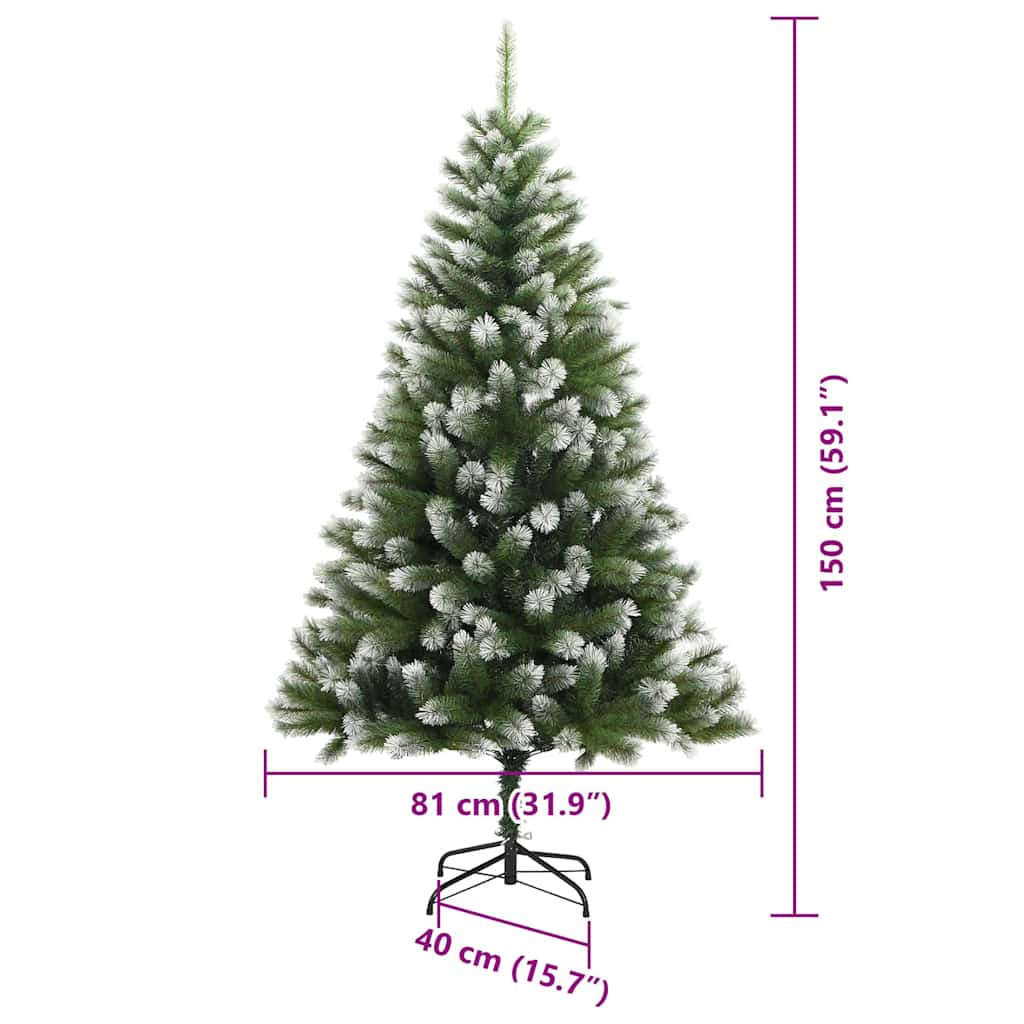 Umělý sklápěcí vánoční stromeček s flokovaným sněhem 150 cm - obrázek 17