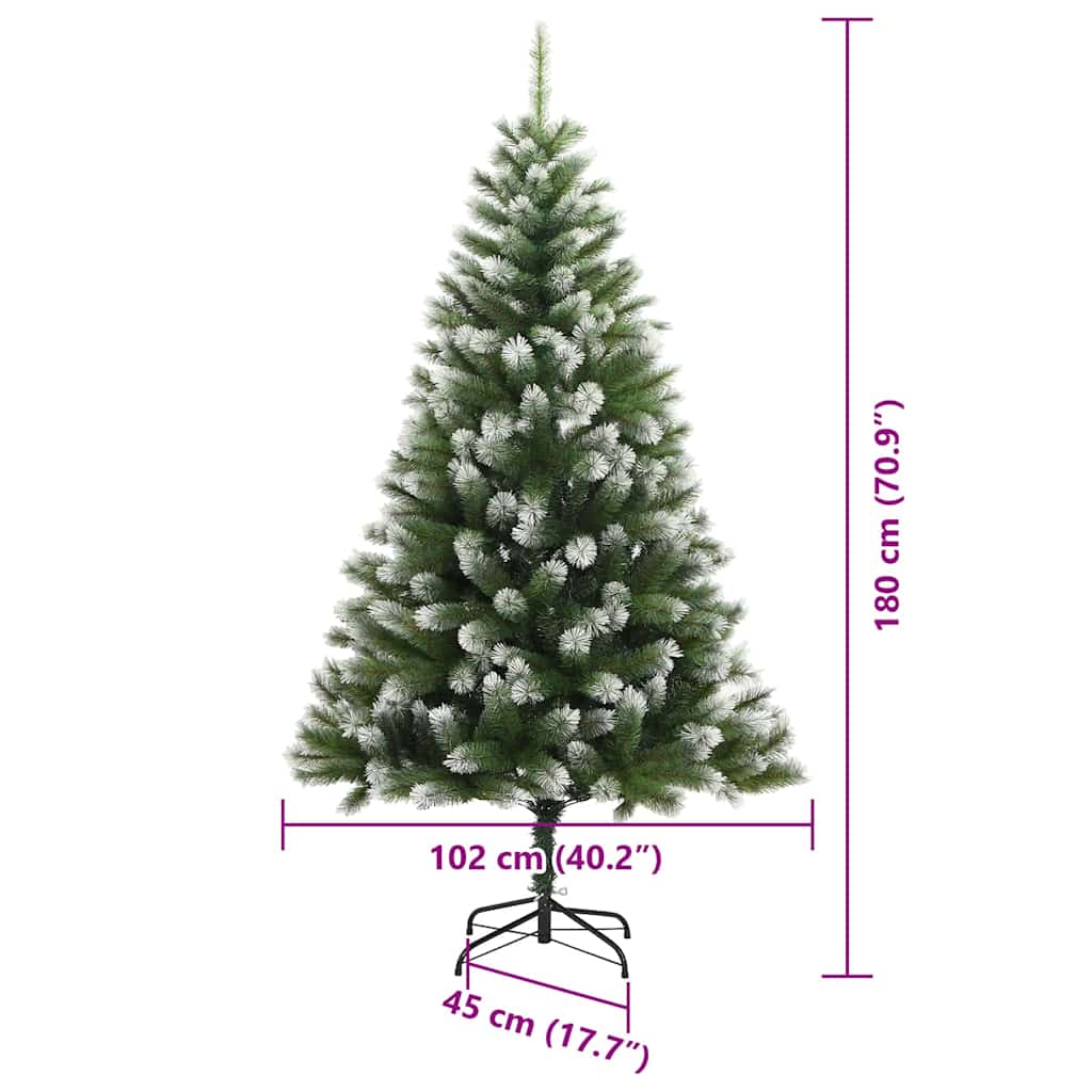 Umělý sklápěcí vánoční stromeček s flokovaným sněhem 180 cm - obrázek 17