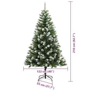 Umělý sklápěcí vánoční stromeček s flokovaným sněhem 210 cm - obrázek 17