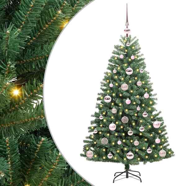 vidaXL Kunstlik kokkupandav j&otilde;ulupuu Roheline 120 cm PVC ja metall