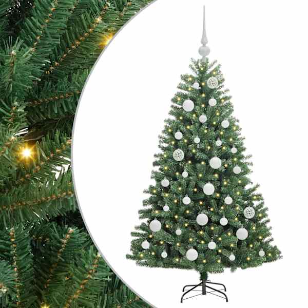 vidaXL Kunstlik kokkupandav j&otilde;ulupuu Roheline 120 cm PVC ja metall