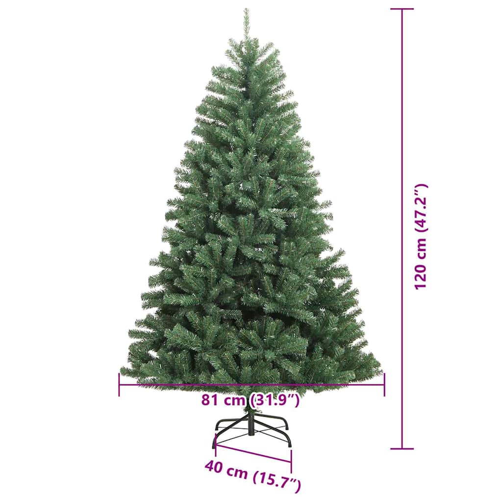 Umělý Skládací Vánoční Strom s stojanem Zelená 120 cm PVC a kov - obrázek 17