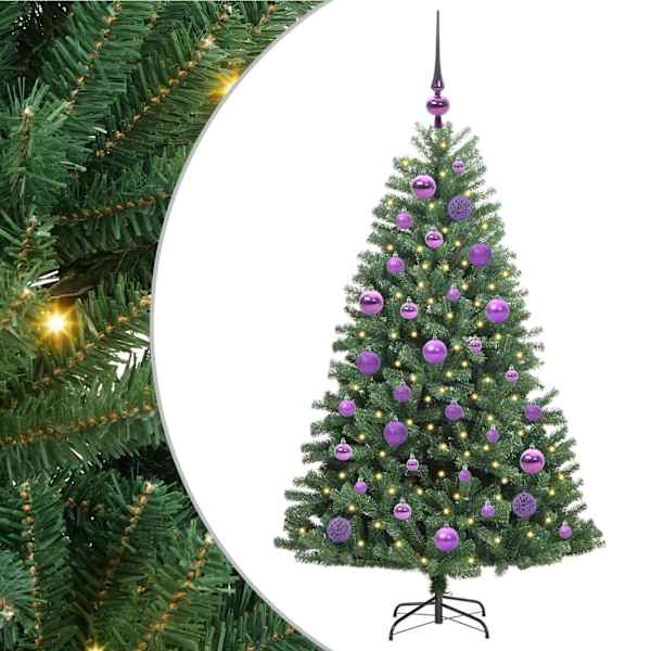 vidaXL Kunstlik kokkupandav j&otilde;ulupuu Roheline 120 cm PVC ja metall
