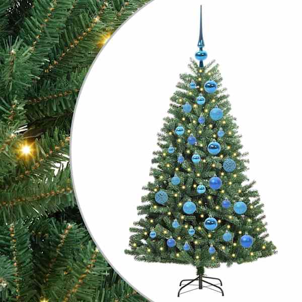 vidaXL Kunstlik kokkupandav j&otilde;ulupuu Roheline 120 cm PVC ja metall
