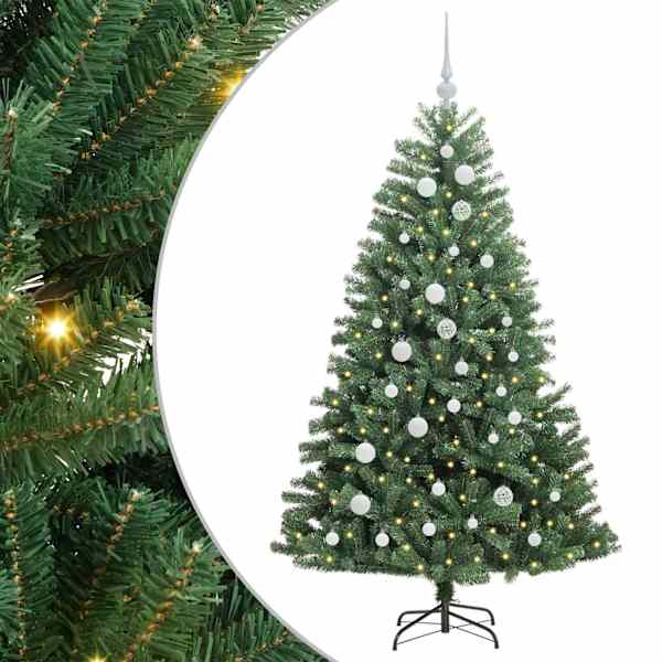 vidaXL Kunstlik kokkupandav j&otilde;ulupuu Roheline 150 cm PVC ja metall