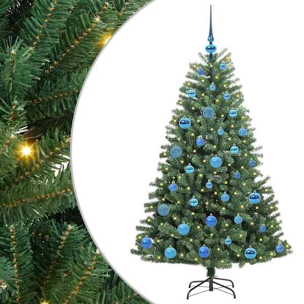 vidaXL Kunstlik kokkupandav j&otilde;ulupuu Roheline 150 cm PVC ja metall