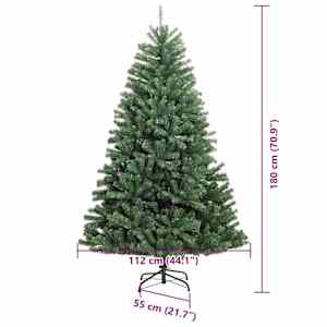 Umělý Skládací Vánoční Strom s stojanem Zelená 180 cm PVC a kov - obrázek 17