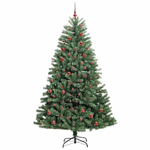 Umělý Skládací Vánoční Strom s stojanem Zelená 210 cm PVC a kov - obrázek 3
