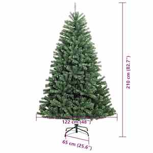 Umělý Skládací Vánoční Strom s stojanem Zelená 210 cm PVC a kov - obrázek 17