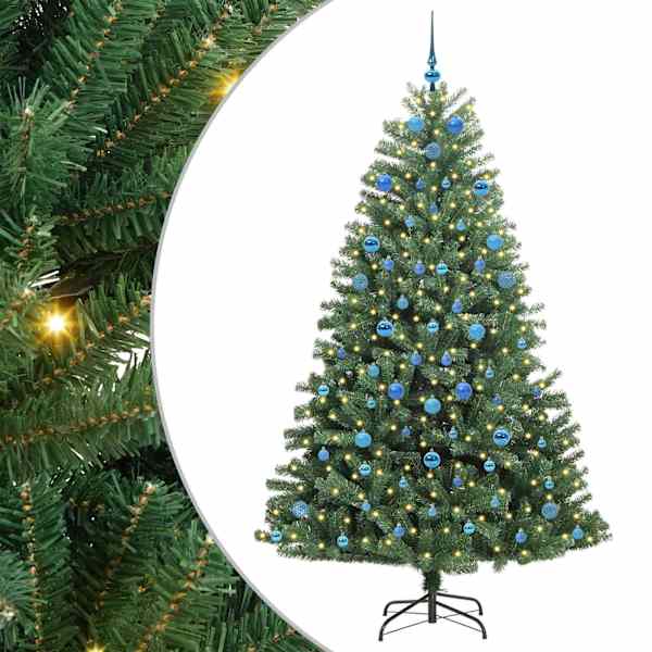 vidaXL Kunstlik kokkupandav j&otilde;ulupuu Roheline 210 cm PVC ja metall