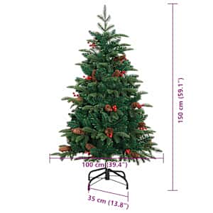 Umělý vánoční stromeček Zelená 150 cm PVC, kov a plast - obrázek 17
