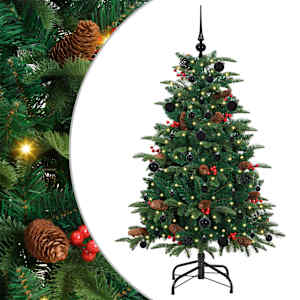 vidaXL Tehisj&otilde;ulupuu Roheline 150 cm PVC, metall ja plastik