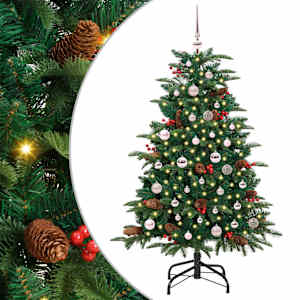 Umělý vánoční stromeček Zelená 150 cm PVC, kov a plast - obrázek 1