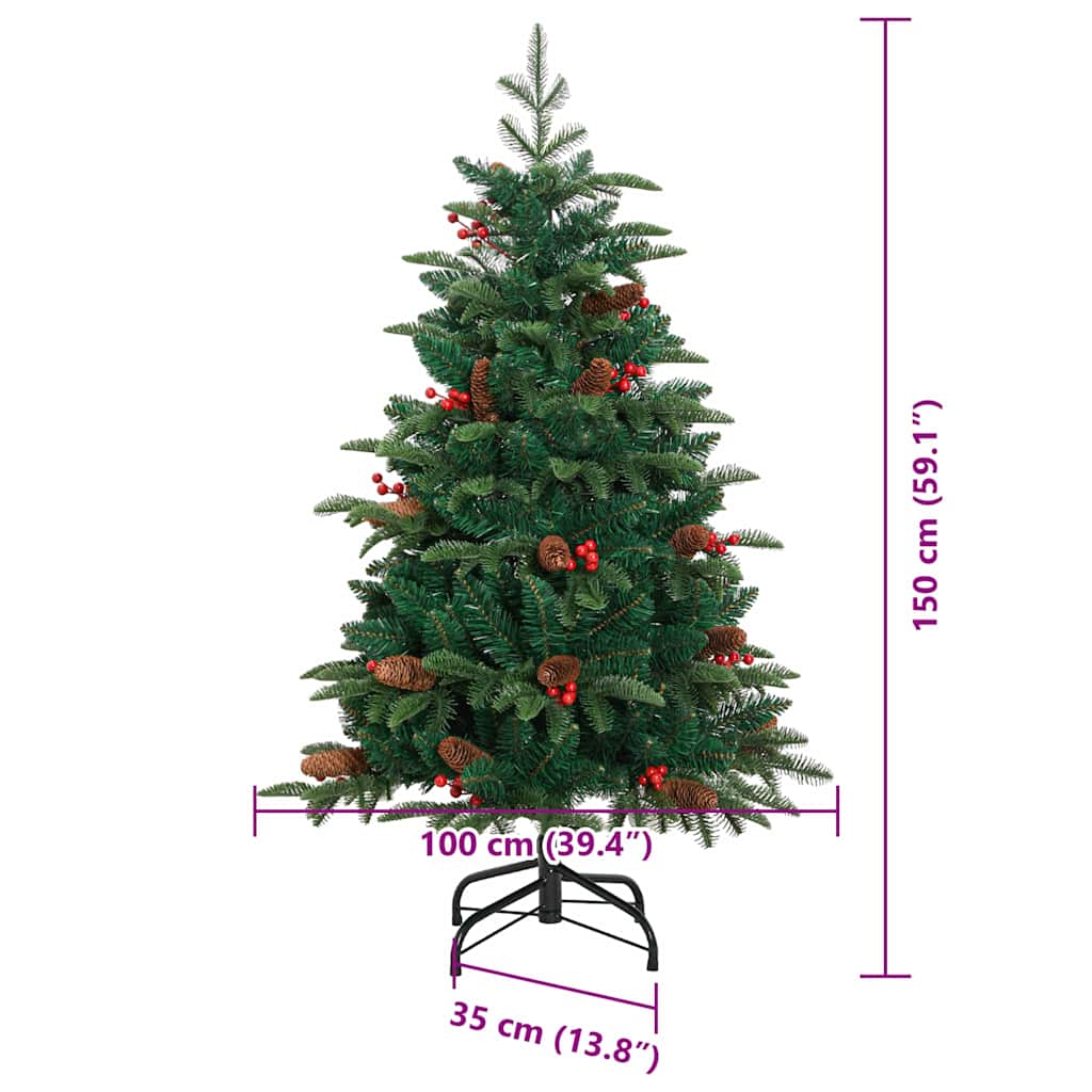 Umělý vánoční stromeček Zelená 150 cm PVC, kov a plast - obrázek 17