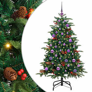 vidaXL Tehisj&otilde;ulupuu Roheline 150 cm PVC, metall ja plastik