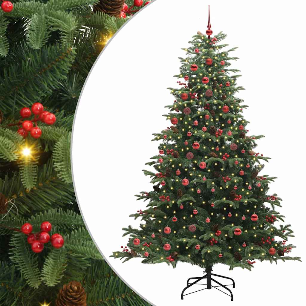 vidaXL Brad de Crăciun artificial Verde 210 cm PVC și metal și plastic