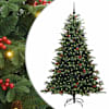 vidaXL Tehisj&otilde;ulupuu Roheline 210 cm PVC, metall ja plastik