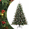 vidaXL Tehisj&otilde;ulupuu Roheline 210 cm PVC, metall ja plastik