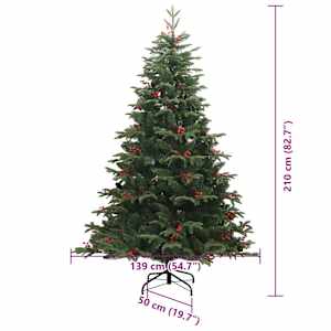 Umělý vánoční stromeček Zelená 210 cm PVC, kov a plast - obrázek 17