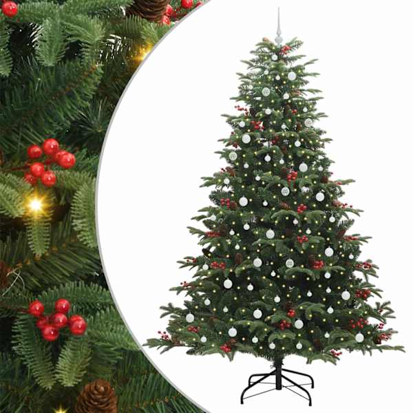 vidaXL Tehisj&otilde;ulupuu Roheline 240 cm PVC, metall ja plastik