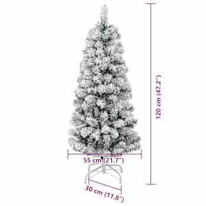 Umělý Skládací Vánoční Strom s stojanem Zelená a bílá 120 cm - obrázek 17