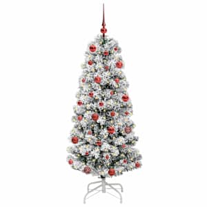Umělý Skládací Vánoční Strom s stojanem Zelená a bílá 150 cm - obrázek 3