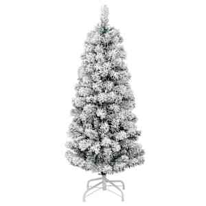 Umělý Skládací Vánoční Strom s stojanem Zelená a bílá 150 cm - obrázek 5