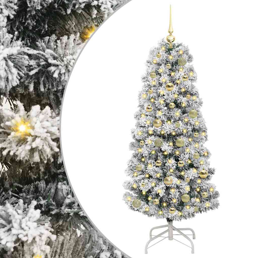 Thumbnail - vidaXL Künstlicher klappbarer Weihnachtsbaum Grün und Weiß 150 cm
