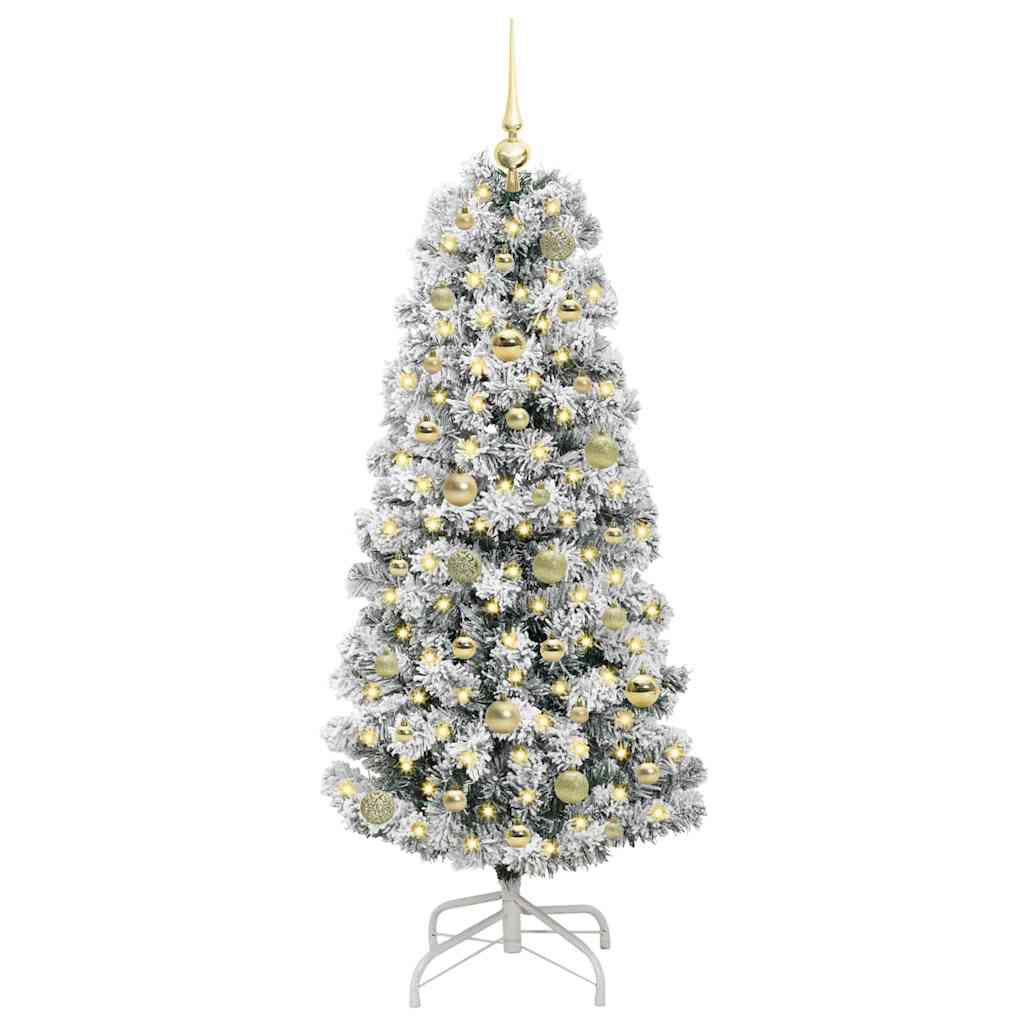 Thumbnail - vidaXL Künstlicher klappbarer Weihnachtsbaum Grün und Weiß 150 cm