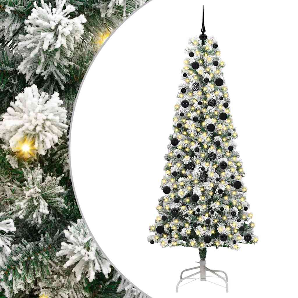 Thumbnail - vidaXL Künstlicher klappbarer Weihnachtsbaum Grün und Weiß 240 cm