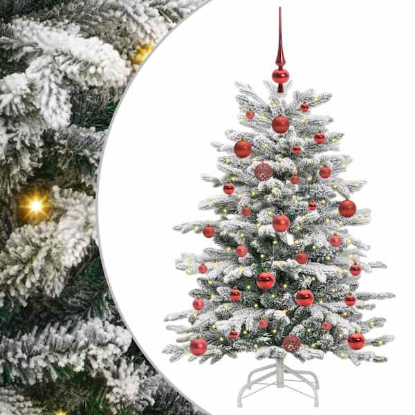 vidaXL Kunstlik kokkupandav j&otilde;ulupuu Valge 120 cm PE ja PVC
