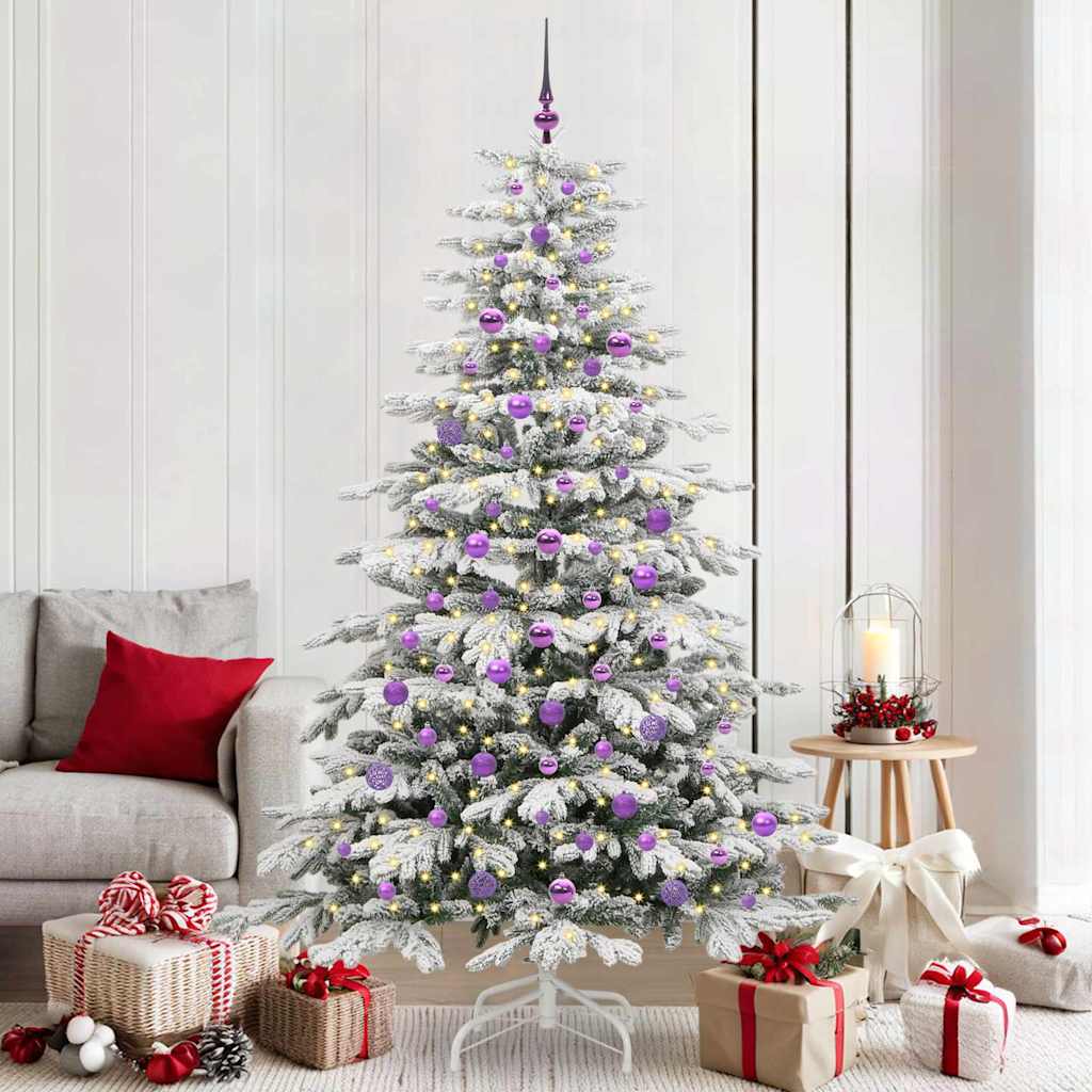Sapin de Noël Artificiel à Branches Articulées Blanc 210 cm