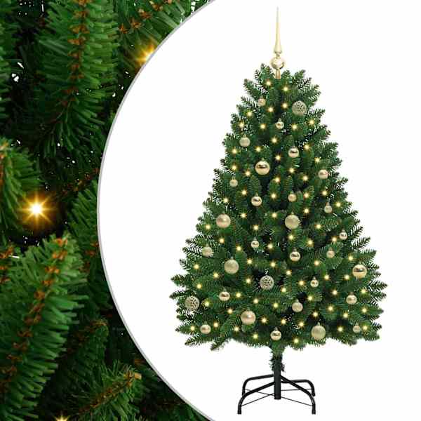 vidaXL Kunstlik kokkupandav j&otilde;ulupuu Roheline 150 cm PVC ja teras