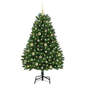 Umestno božično drevo med 150 LED Zelena 150 cm PVC in kovina - slika 3