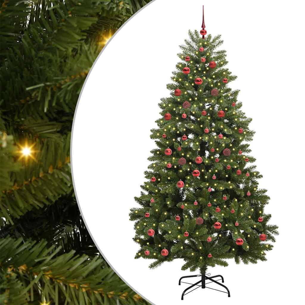 vidaXL Brad de Crăciun artificial Verde 210 cm PVC și Metal