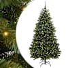 vidaXL Tehisj&otilde;ulupuu 210 cm 300 LED-i Soe valge PVC ja teras Roheline