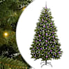 vidaXL Tehisj&otilde;ulupuu 210 cm 300 LED-i Soe valge PVC ja teras Roheline