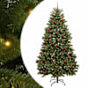 vidaXL Tehisj&otilde;ulupuu 240 cm 300 LED-i Soe valge PVC ja teras Roheline