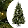 vidaXL Tehisj&otilde;ulupuu 240 cm 300 LED-i Soe valge PVC ja teras Roheline