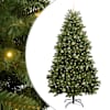 vidaXL Tehisj&otilde;ulupuu 240 cm 300 LED-i Soe valge PVC ja teras Roheline