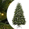 vidaXL Tehisj&otilde;ulupuu 240 cm 300 LED-i Soe valge PVC ja teras Roheline